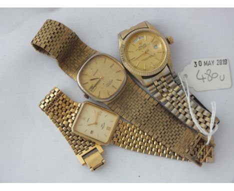 Gents Rotary gilt wrist watch and two others   