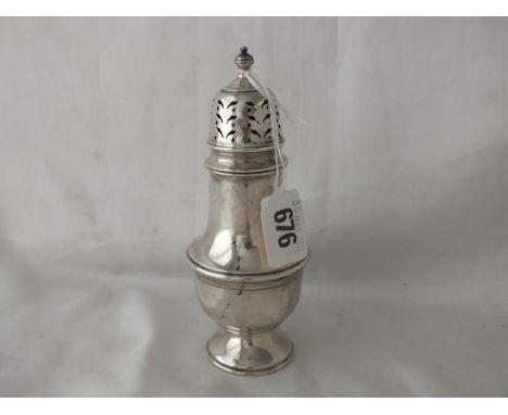 Baluster shaped sugar caster, 6.5" high B'ham 1913 by  R &amp; Co. 98g.        