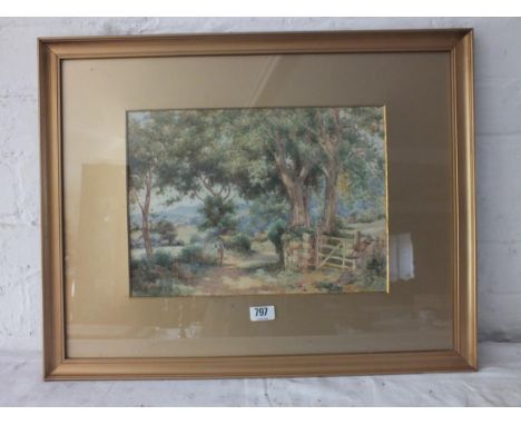 William R Hoyles – Figure in a country lane -10 x 13 Signed  