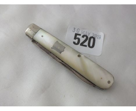 Victorian folding combination knife and fork with  MOP sides, Shef       