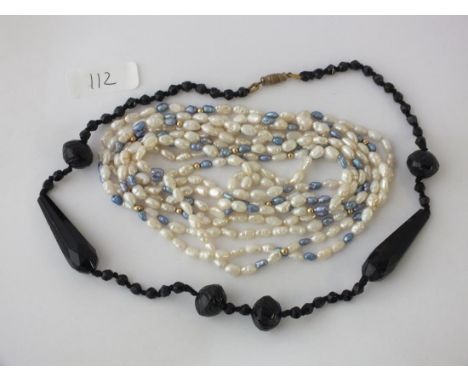 Jet and pearl necklaces      