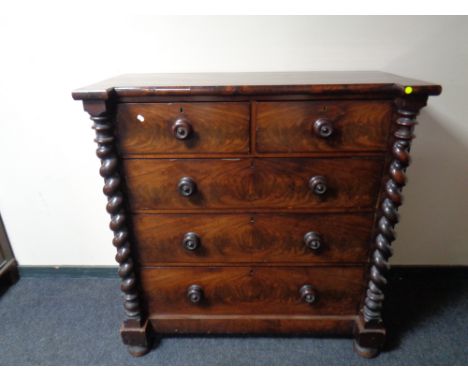 A Victorian mahogany five drawer Scotch chest 