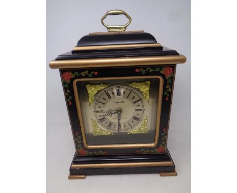 A black lacquered Dynasty Westminster chime bracket clock