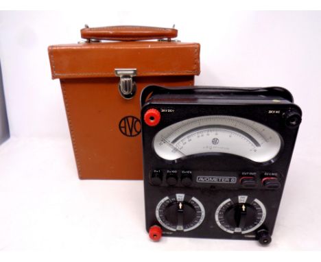 A vintage Avometer 8 in leather case 