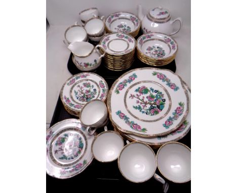 Two trays of sixty four pieces of Duchess Indian tree tea and dinner bone china 