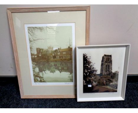 A Norman Wade signed limited edition print, Durham, The Central Tower, number 56/60, together with a further signed limited e