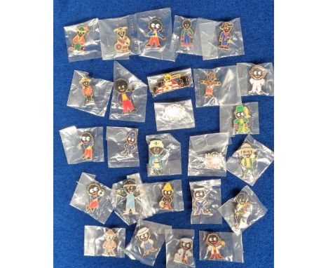Robertson's Golly Badges, a collection of 26 1980's badges to include pirate, nurse, footballer, fisherman, policeman, butche