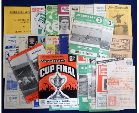 Football programmes, Scottish selection, mostly 1950/60's, 35+ inc. Rangers v Clyde Glasgow Cup Final 1956, Rangers v Partick