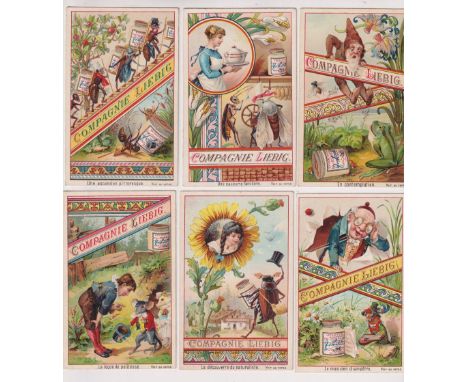 Trade cards, Liebig, Comic Creatures, ref S233, two different sets, Belgian &amp; French editions, 6 cards in each set (gd) (