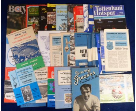 Football programmes etc, Tottenham selection, approx. 45 items, 1960's onwards inc. FA Cup Finals, 1961, 1981 &amp; 1982. LC 