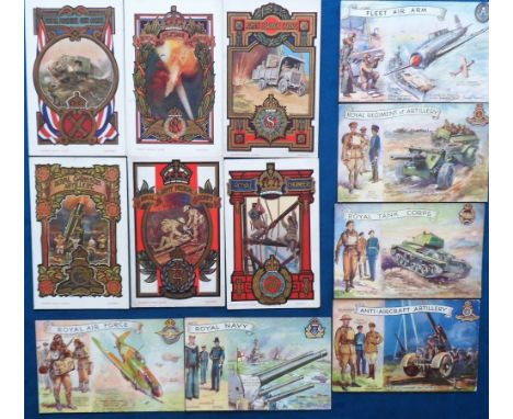 Postcards, Military, a selection of 12 cards, inc. set of 6 cards of the 'Army Corps' published by Art Advertising Syndicate 
