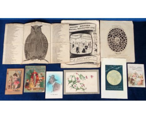 Ephemera, Games and Puzzles, 8 pre 1900 items to include Punch In A Maze, Mellins Foods hold to light, Parlour Magic For Litt