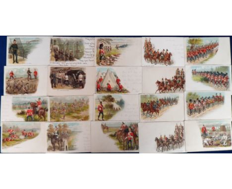 Postcards, Military, a fine collection of approx. 54 early coloured vignette cards published by Blum &amp; Degen. The majorit