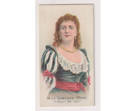 Cigarette card, Taddy, Royalty, Actresses &amp; Soldiers, type card, Miss Genevieve Ward 'Forget Me Not' (very slight scuff t