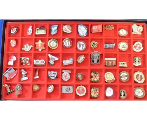 Football badges, Manchester Utd, a collection of 50, mostly enamel, badges 1970's onwards inc. 5 A-Side Champions 70/71, FAC 