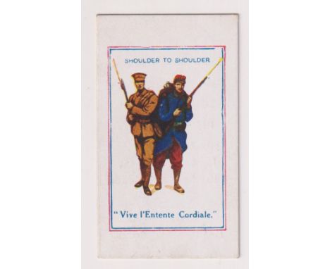 Cigarette card, J.M. Brown, Army Pictures, Cartoons etc, type card, 'Shoulder to Shoulder Vive l'Entente Cordiale' (gd) (1)