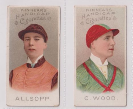 Cigarette cards, Kinnear, Jockeys, Set 1, 2 type cards, Allsopp &amp; C Wood (gd) (2)