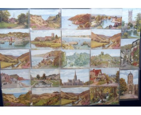Postcards, a collection of approx. 123 UK scenic cards all illustrated by A R Quinton and published by Salmon, mainly towns, 