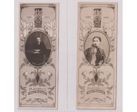 Cigarette cards, Player's, Bookmarks (Authors) 2 cards, Robert Louis Stevenson &amp; Mrs Humphrey Ward (some sl creasing, gen