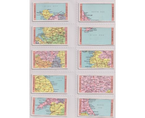 Cigarette cards, Ogden's, 2 sets, Sectional Cycling Map &amp; By the Roadside (gd)