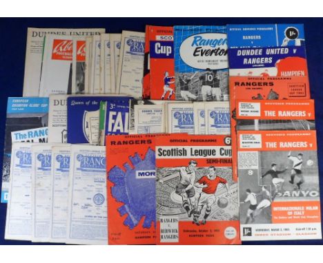 Football programmes, Glasgow Rangers home &amp; away programmes, 1963/4 (47) &amp; 1964/5 (38) including, League, Cup, Europe