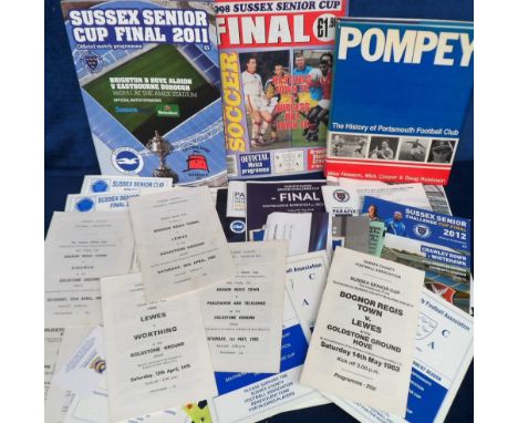 Football, a selection of items inc. several Portsmouth related inc. book 'Pompey', the history of Portsmouth Football Club pu