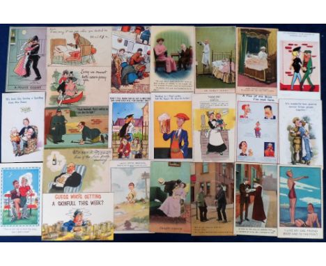 Postcards, Comic, a collection of approx. 140 cards, early 1900-1960's, all with Seaside humour, a wide range of artists inc.