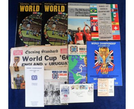 Football, World Cup 1966, selection inc. England v West Germany World Cup Final programme (staples removed, no writing), a to