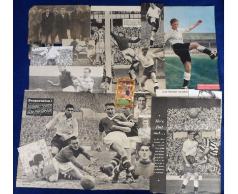 Football autographs, Tottenham Hotspur, selection of approx. 20 signed magazine pages &amp; cut-outs including two double pag