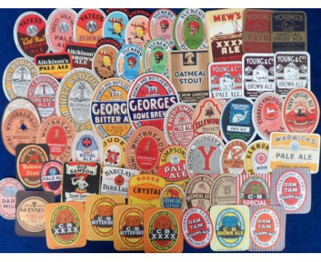 Beer labels, a mixed shape, size and age collection of 50+ labels including Whitbread, The Yorkshire Clubs Brewery Ltd, W B M
