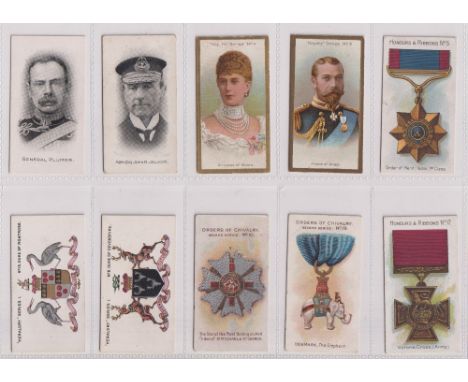 Cigarette cards, Taddy, 10 type cards, Admirals &amp; Generals The War (2, inc. one South Africa issue), Royalty Series (2), 