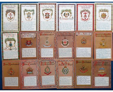 Postcards, Military, a selection of 24 military badges published by Hutson Brothers from the H.B Badge series. These cards ar
