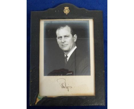 Autograph, Royalty, Prince Phillip, Duke of Edinburgh, a framed &amp; glazed photo, frame size approx. 180mm x 250mm, frame w