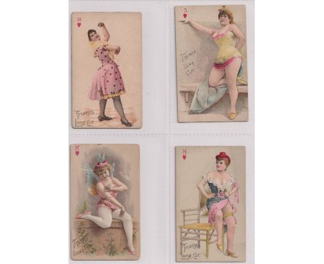 Cigarette cards, USA, Moore &amp; Calvi, Beauties, Playing Card inset, (black backs), 15 different cards, (some age toning, g