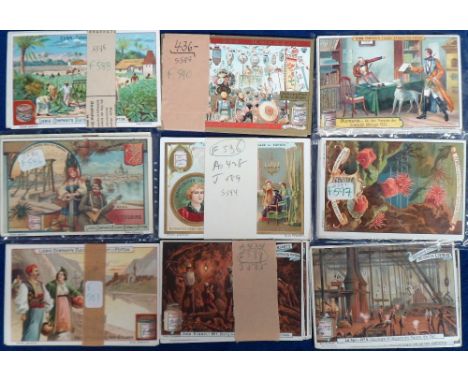 Trade cards, Liebig, 8 German sets, Bismarck ref S581, European Cities &amp; Costumes ref S584, Cuba ref S585, The Course of 