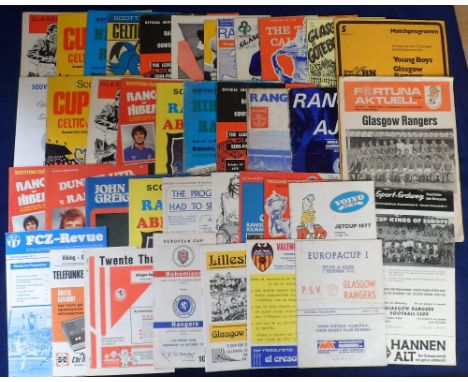 Football programmes, Glasgow Rangers, home &amp; away collection, 1970's, approx. 650 programmes with some duplication inc. E