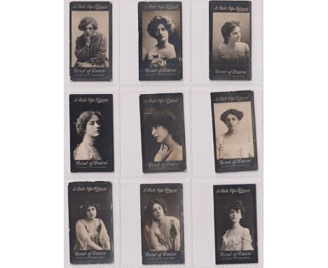 Cigarette cards, Cope's, Bond Of Union Photo Series , Actresses &amp; Beauties 'K' size, 9 cards, some with sl edge knocks (f