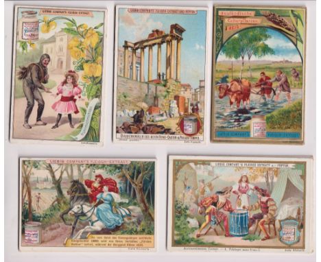 Trade cards, Liebig, 5 German sets, The Language of Flowers IV ref S563, Monuments of Ancient Rome ref S564, Plants Grown in 