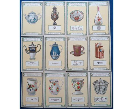Postcards, Advertising, a set of 24 cards of 'Old English Pottery and Porcelain' published in the Chairman Cigarette series n