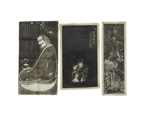 COLLECTION OF FIFTEEN INK RUBBINGSLATE QING DYNASTY/REPUBLIC PERIOD comprising: a set of four after paintings by Jiang Tingxi