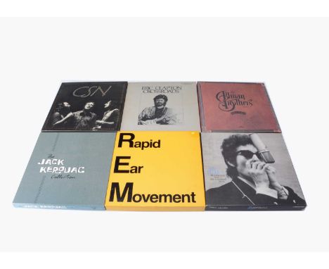 CD Box Sets, six LP Sized CD Box Sets with artists comprising Crosby Stills Nash and Young, Allman Brothers, Bob Dylan, Eric 