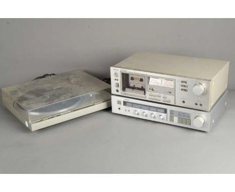 Hi Fi Separates, three seperates comprising a Pioneer direct drive stereo record deck PL-200 s/n ZL 18883S, Sony stereo Casse
