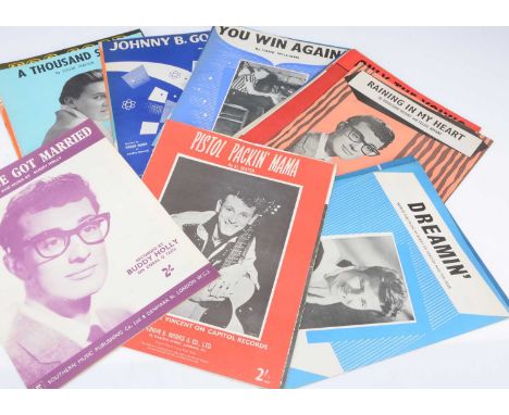 Rock n Roll Sheet Music, approximately fifty original pieces of Sheet Music, mainly Rock n Roll with artists comprising Buddy