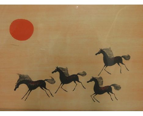 Keith de Carlo - Running Horse, a signed limited edition lithograph 37/375, 17 1/2 x 22 3/4