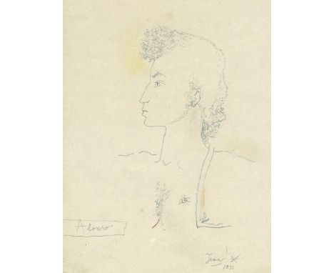 Cocteau, Jean: (1887 Maisons-Lafitte - Milly-la-Forêt 1963) zugeschrieben. Alonso. Bleistiftzeichnung 1933. Blgr. 24,5 x 18 c