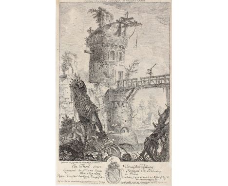 Schütz, Carl: (1746 Laibach - Wien 1800). Ein Theil einer Verwüsteten Vestung. Radierung. 22,5 x 15,6, Blgr. 26,7 x 17 cm. Mi