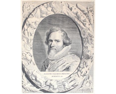 Suyderhoef, Jonas: (1613 Harlem 1686). Portrait Moritz von Nassau. Kupferstich. J. Suyderhoef nach P. Soutman. 17. Jhdt. 44,5