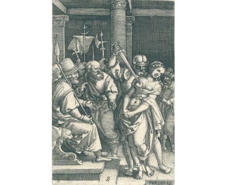 Pencz, Georg: (1500 Nürnberg - Leipzig 1550). Virginia. Kupferstich. Um 1546/57. Blgr. 11,5 x 7,8 cm. Mit dem Monogr. u. dem 