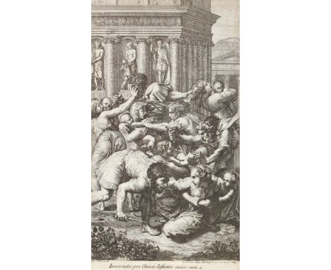 Corneille, Michel II: (1642 Paris 1708). Innocentes pro Christo Infantes occisi sunt. Radierung nach Raffael Sanzio da Urbino