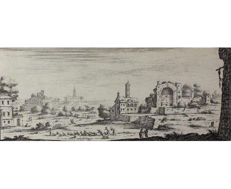 Silvestre, Israel: (1621 Nancy - 1691 Paris) excudit. 8 Bl. Ansichten aus Rom (3) u. Frankreich. Radierungen. Versch. Qu.8°-F